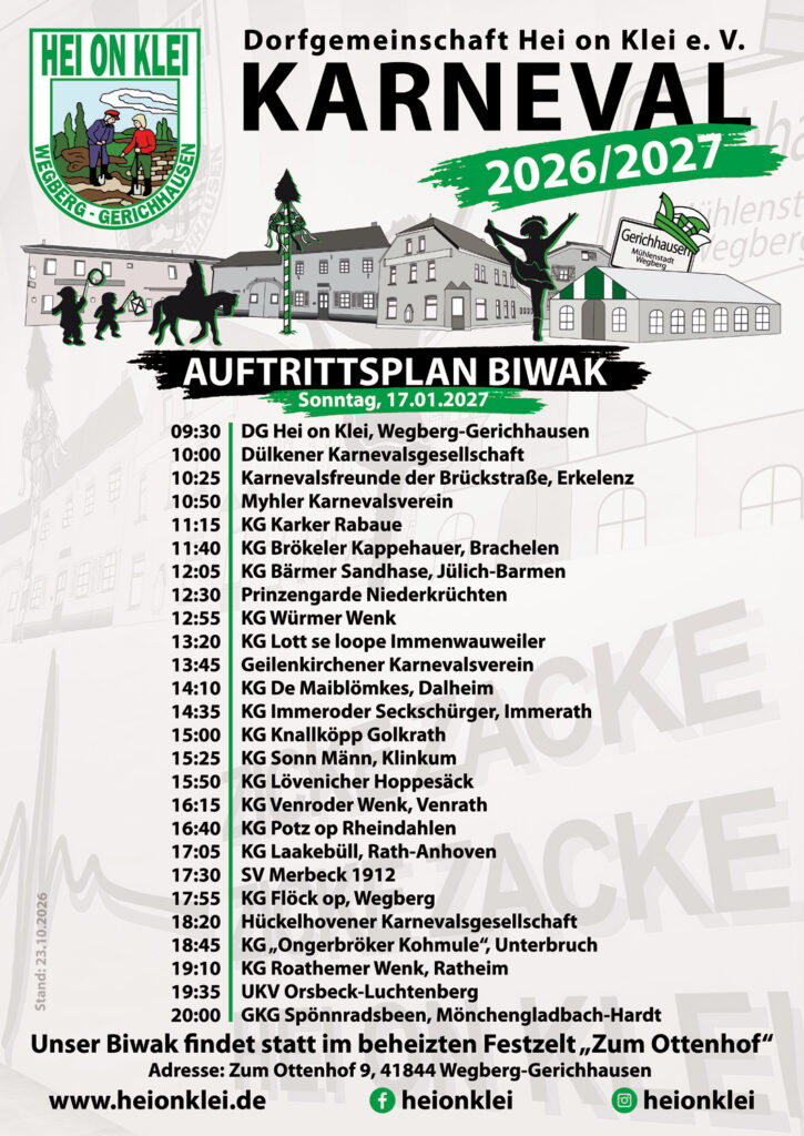 Auftrittsplan Biwak